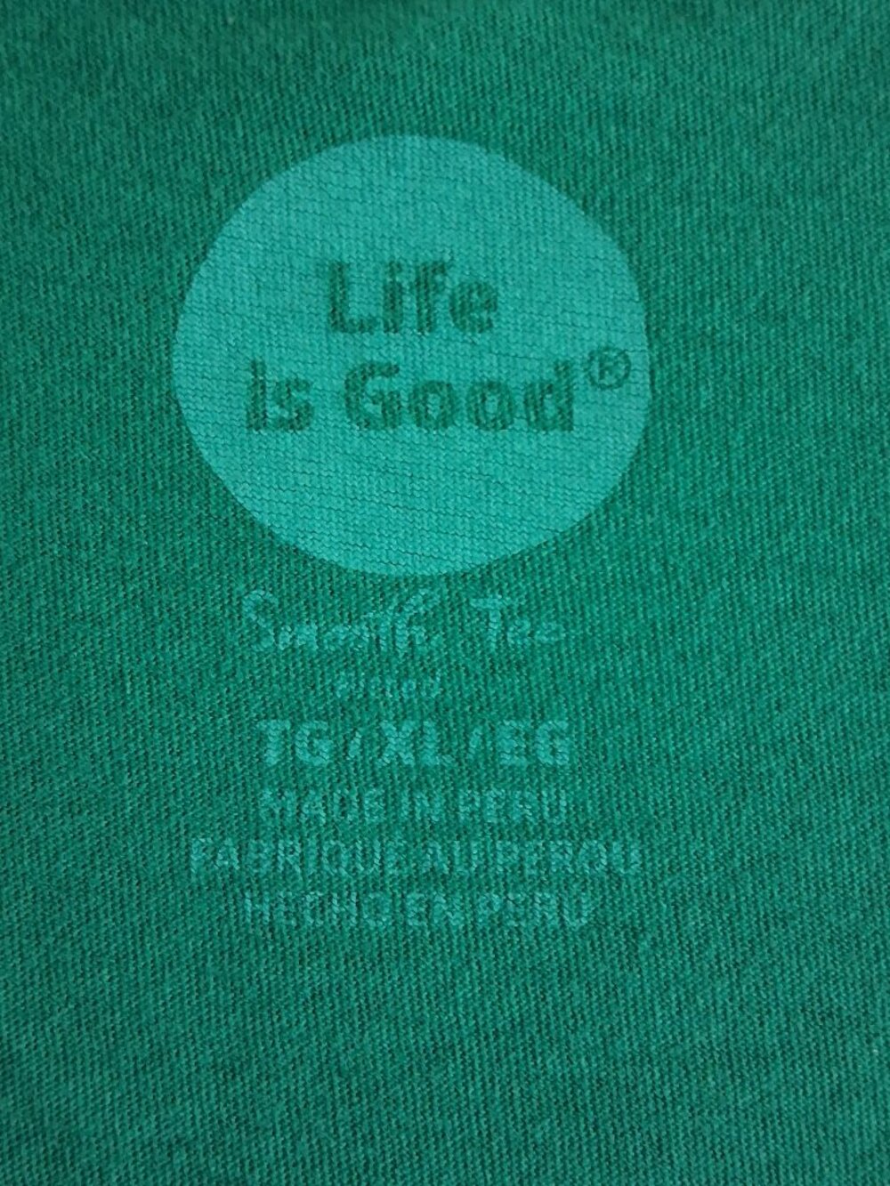 Life is Good Smooth Tee Short Sleeve Fish-Themed Green Tee Women's Size XL - Picture 5 of 11